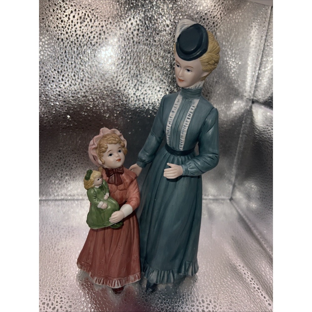Vintage Homco Victorian Mother & Daughter Figurine "A Sunday Stroll"